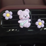 Darrahopens Auto Accessories > Auto Accessories Others > Automotive Decor 3Pcs Cute Bear Car Air Freshener Vent Clips, Aromatherapy Car Decor for Girls