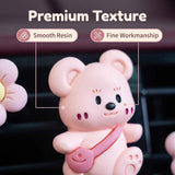 3Pcs Cute Bear Car Air Freshener Vent Clips, Aromatherapy Car Decor for Girls (Pink)