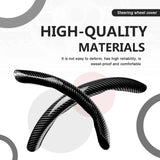 Darrahopens Auto Accessories > Auto Accessories Others > Automotive Decor 3pcs Universal Carbon Fiber Steering Wheel Cover - Anti-Slip & Segmented Design, Universal 99% Durable Steering Wheel Protector for Men and Women, Car Interior Accessory (Black)