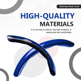 Darrahopens Auto Accessories > Auto Accessories Others > Automotive Decor 3pcs Universal Carbon Fiber Steering Wheel Cover - Anti-Slip & Segmented Design, Universal 99% Durable Steering Wheel Protector for Men and Women, Car Interior Accessory (Blue)