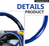 Darrahopens Auto Accessories > Auto Accessories Others > Automotive Decor 3pcs Universal Carbon Fiber Steering Wheel Cover - Anti-Slip & Segmented Design, Universal 99% Durable Steering Wheel Protector for Men and Women, Car Interior Accessory (Blue)