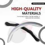 Darrahopens Auto Accessories > Auto Accessories Others > Automotive Decor 3pcs Universal Carbon Fiber Steering Wheel Cover - Anti-Slip & Segmented Design, Universal 99% Durable Steering Wheel Protector for Men and Women, Car Interior Accessory (White)