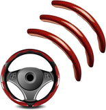 Darrahopens Auto Accessories > Auto Accessories Others > Automotive Decor 3pcs Universal Carbon Fiber Steering Wheel Cover - Anti-Slip & Segmented Design, Universal 99% Durable Steering Wheel Protector for Men and Women, Car Interior Accessory (Red)