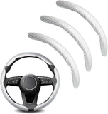 Darrahopens Auto Accessories > Auto Accessories Others > Automotive Decor 3pcs Universal Carbon Fiber Steering Wheel Cover - Anti-Slip & Segmented Design, Universal 99% Durable Steering Wheel Protector for Men and Women, Car Interior Accessory (White)