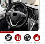 Darrahopens Auto Accessories > Auto Accessories Others > Automotive Decor 3pcs Universal Carbon Fiber Steering Wheel Cover - Anti-Slip & Segmented Design, Universal 99% Durable Steering Wheel Protector for Men and Women, Car Interior Accessory (Black)