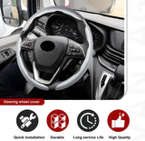 Darrahopens Auto Accessories > Auto Accessories Others > Automotive Decor 3pcs Universal Carbon Fiber Steering Wheel Cover - Anti-Slip & Segmented Design, Universal 99% Durable Steering Wheel Protector for Men and Women, Car Interior Accessory (White)