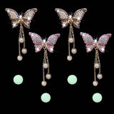 Darrahopens Auto Accessories > Auto Accessories Others > Automotive Decor 4 in 1 Bling Butterfly Aromatherapy Air Vent Clips, Diamond Pearl Pendant Butterfly Car Air Fresheners, Cute Car Decoration, Interior Decor