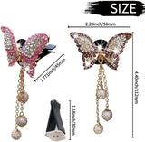 Darrahopens Auto Accessories > Auto Accessories Others > Automotive Decor 4 in 1 Bling Butterfly Aromatherapy Air Vent Clips, Diamond Pearl Pendant Butterfly Car Air Fresheners, Cute Car Decoration, Interior Decor