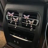 Darrahopens Auto Accessories > Auto Accessories Others > Automotive Decor 4 in 1 Bling Butterfly Aromatherapy Air Vent Clips, Diamond Pearl Pendant Butterfly Car Air Fresheners, Cute Car Decoration, Interior Decor