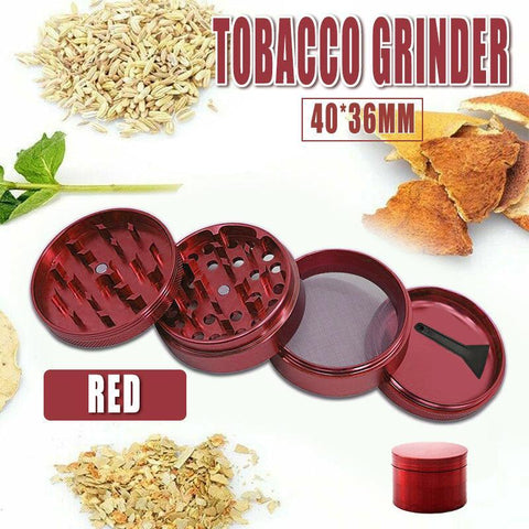 Darrahopens Auto Accessories > Auto Accessories Others > Automotive Decor 4-Layers Metal Zinc Alloy Tobacco Grinder Smoke Crusher Spice Hand Muller Au
