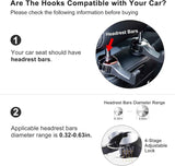 Darrahopens Auto Accessories > Auto Accessories Others > Automotive Decor 4 Pack Black Car Headrest Hook with Phone Holder for Purses Bags and 4-6.5 Inch Smartphones, Universal 360 Rotation Back Seat Storage Hook and Mobile Stand