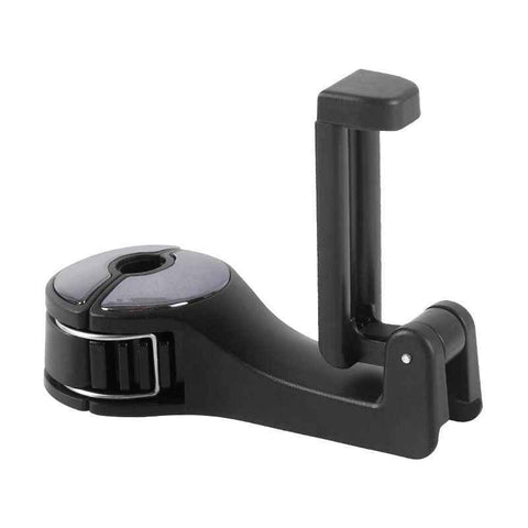 Darrahopens Auto Accessories > Auto Accessories Others > Automotive Decor 4 Pack Black Car Headrest Hook with Phone Holder for Purses Bags and 4-6.5 Inch Smartphones, Universal 360 Rotation Back Seat Storage Hook and Mobile Stand