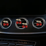 Darrahopens Auto Accessories > Auto Accessories Others > Automotive Decor 4 Pcs Cherry Car Air Vent Freshener Clip, Rhinestone Car Air Outlet Fragrance Freshener, Bling Cute Automobile Accessories Decoration for Women,Air Fresheners Decor（Odor Random）