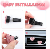 Darrahopens Auto Accessories > Auto Accessories Others > Automotive Decor 4PCS Heart-Shaped Car Vent Clips with Rhinestone,Bling Air Vent Clips Car Decorations,Premium Shiny Car Clips for Vents Accessories Interior (Purple)