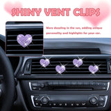 Darrahopens Auto Accessories > Auto Accessories Others > Automotive Decor 4PCS Heart-Shaped Car Vent Clips with Rhinestone,Bling Air Vent Clips Car Decorations,Premium Shiny Car Clips for Vents Accessories Interior (Purple)