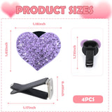 Darrahopens Auto Accessories > Auto Accessories Others > Automotive Decor 4PCS Heart-Shaped Car Vent Clips with Rhinestone,Bling Air Vent Clips Car Decorations,Premium Shiny Car Clips for Vents Accessories Interior (Purple)