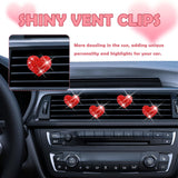 Darrahopens Auto Accessories > Auto Accessories Others > Automotive Decor 4PCS Heart-Shaped Car Vent Clips with Rhinestone,Bling Air Vent Clips Car Decorations,Premium Shiny Car Clips for Vents Accessories Interior (Red)