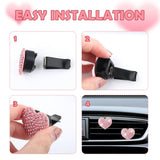 Darrahopens Auto Accessories > Auto Accessories Others > Automotive Decor 4PCS Heart-Shaped Car Vent Clips with Rhinestone,Bling Air Vent Clips Car Decorations,Premium Shiny Car Clips for Vents Accessories Interior (Red)