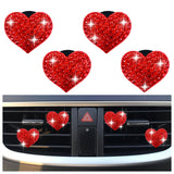 Darrahopens Auto Accessories > Auto Accessories Others > Automotive Decor 4PCS Heart-Shaped Car Vent Clips with Rhinestone,Bling Air Vent Clips Car Decorations,Premium Shiny Car Clips for Vents Accessories Interior (Red)