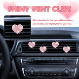Darrahopens Auto Accessories > Auto Accessories Others > Automotive Decor 4PCS Heart-Shaped Car Vent Clips with Rhinestone,Bling Air Vent Clips Car Decorations,Premium Shiny Car Clips for Vents CCar Accessories Interior for Cars,Trucks,SUVs (Pink)