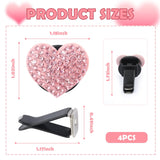 Darrahopens Auto Accessories > Auto Accessories Others > Automotive Decor 4PCS Heart-Shaped Car Vent Clips with Rhinestone,Bling Air Vent Clips Car Decorations,Premium Shiny Car Clips for Vents CCar Accessories Interior for Cars,Trucks,SUVs (Pink)