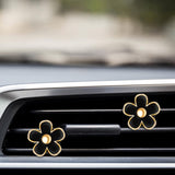Darrahopens Auto Accessories > Auto Accessories Others > Automotive Decor 6 Pcs Daisy Flower Air Vent Clip Accessories Air Conditioning Outlet Clip Car Air Freshener Dashboard Accessories Charm Car Inter Decor(2.5 cm, 3 cm, 3.3 cm,Black)