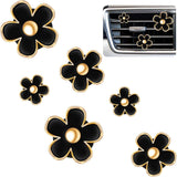 Darrahopens Auto Accessories > Auto Accessories Others > Automotive Decor 6 Pcs Daisy Flower Air Vent Clip Accessories Air Conditioning Outlet Clip Car Air Freshener Dashboard Accessories Charm Car Inter Decor(2.5 cm, 3 cm, 3.3 cm,Black)