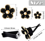 6 Pcs Daisy Flower Air Vent Clip Accessories Air Conditioning Outlet Clip Car Air Freshener Dashboard Accessories Charm Car Inter Decor(2.5 cm, 3 cm, 3.3 cm,Black)