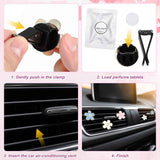 6 Pcs Daisy Flower Air Vent Clip Accessories Air Conditioning Outlet Clip Car Freshener Dashboard Accessories Charm Car Inter Decor(Blue, Pink,White,3/3.3 cm)