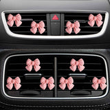 Darrahopens Auto Accessories > Auto Accessories Others > Automotive Decor 6 pcs Pink Bow Car Air Vent Clips Coquette Cute Girly Car Decor Accessories Interior Aesthetic Decorations Charm Stuff for Women Girl