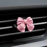 Darrahopens Auto Accessories > Auto Accessories Others > Automotive Decor 6 pcs Pink Bow Car Air Vent Clips Coquette Cute Girly Car Decor Accessories Interior Aesthetic Decorations Charm Stuff for Women Girl