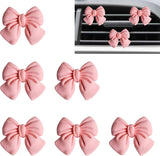 Darrahopens Auto Accessories > Auto Accessories Others > Automotive Decor 6 pcs Pink Bow Car Air Vent Clips Coquette Cute Girly Car Decor Accessories Interior Aesthetic Decorations Charm Stuff for Women Girl