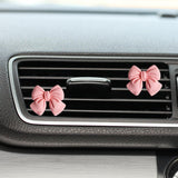 Darrahopens Auto Accessories > Auto Accessories Others > Automotive Decor 6 pcs Pink Bow Car Air Vent Clips Coquette Cute Girly Car Decor Accessories Interior Aesthetic Decorations Charm Stuff for Women Girl