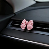 Darrahopens Auto Accessories > Auto Accessories Others > Automotive Decor 6 pcs Pink Bow Car Air Vent Clips Coquette Cute Girly Car Decor Accessories Interior Aesthetic Decorations Charm Stuff for Women Girl