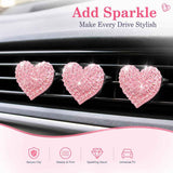 Darrahopens Auto Accessories > Auto Accessories Others > Automotive Decor 6 pcs Pink Heart Car Air Vent Clips Coquette Cute Girly Car Decor Accessories Interior Aesthetic Decorations Charm Stuff for Women Girl