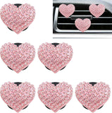 Darrahopens Auto Accessories > Auto Accessories Others > Automotive Decor 6 pcs Pink Heart Car Air Vent Clips Coquette Cute Girly Car Decor Accessories Interior Aesthetic Decorations Charm Stuff for Women Girl