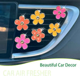 6pcs Flower Air Freshener Vent Clips,Pink Yellow Orange Daisy Car Decor Accessories for Women,3.3cm/3cm Girly Refillable Diffuser