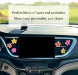 6pcs Flower Air Freshener Vent Clips,Pink Yellow Orange Daisy Car Decor Accessories for Women,3.3cm/3cm Girly Refillable Diffuser