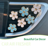 Darrahopens Auto Accessories > Auto Accessories Others > Automotive Decor 6pcs Flowers Car Air Freshener Vent Clips Blue White Daisy Flowers Air Vent Clip Car Accessories for Women 3.3cm/3cm Refillable Daisy Decor Diffuser