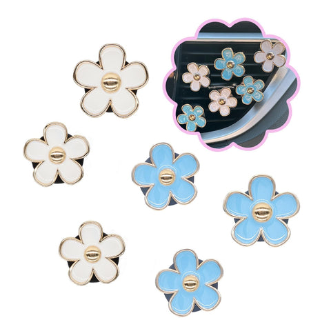 Darrahopens Auto Accessories > Auto Accessories Others > Automotive Decor 6pcs Flowers Car Air Freshener Vent Clips Blue White Daisy Flowers Air Vent Clip Car Accessories for Women 3.3cm/3cm Refillable Daisy Decor Diffuser
