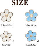 6pcs Flowers Car Air Freshener Vent Clips Blue White Daisy Flowers Air Vent Clip Car Accessories for Women 3.3cm/3cm Refillable Daisy Decor Diffuser