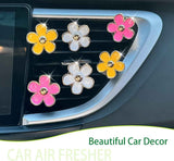 6pcs Flowers Car Air Freshener Vent Clips,Pink Yellow White Daisy Flowers Air Vent Clip Car Accessories for Women,3.3cm/3cm Flower Girly Vehicle Decor Refillable Outlet Diffuser