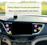 6pcs Flowers Car Air Freshener Vent Clips,Pink Yellow White Daisy Flowers Air Vent Clip Car Accessories for Women,3.3cm/3cm Flower Girly Vehicle Decor Refillable Outlet Diffuser