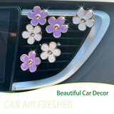 Darrahopens Auto Accessories > Auto Accessories Others > Automotive Decor 6pcs Flowers Car Air Freshener Vent Clips Purple White Daisy Air Vent Clip Car Accessories for Women 3.3cm/3cm Flower Vehicle Interior Decor Refillable Diffuser