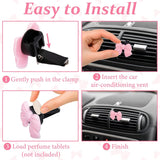 Darrahopens Auto Accessories > Auto Accessories Others > Automotive Decor 6pcs Pink Bow Car Vent Clamp, Cute Air Freshener Clamp, Pink Bow Auto Accessories, Coquette Air Air Conditioning Vent Decoration, Indoor Girl Car Accessories for Women Car Truck Suv
