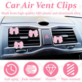 Darrahopens Auto Accessories > Auto Accessories Others > Automotive Decor 6pcs Pink Bow Car Vent Clamp, Cute Air Freshener Clamp, Pink Bow Auto Accessories, Coquette Air Air Conditioning Vent Decoration, Indoor Girl Car Accessories for Women Car Truck Suv