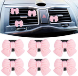 Darrahopens Auto Accessories > Auto Accessories Others > Automotive Decor 6pcs Pink Bow Car Vent Clamp, Cute Air Freshener Clamp, Pink Bow Auto Accessories, Coquette Air Air Conditioning Vent Decoration, Indoor Girl Car Accessories for Women Car Truck Suv