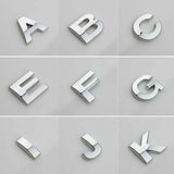 Darrahopens Auto Accessories > Auto Accessories Others > Automotive Decor A-Z Alphabet Letters Car Sticker Self Adhesive Auto Badge Emblem 3D Chrome Good - Q