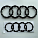 Darrahopens Auto Accessories > Auto Accessories Others > Automotive Decor Audi A1 A3 A4 A5 Front Rear Black Emblem Rings Set 273mm 192mm