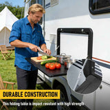 Darrahopens Auto Accessories > Auto Accessories Others > Automotive Decor Aumerage Aluminium Folding Caravan Table – Lockable, Space-Saving Portable Table with 50kg Capacity, Black In Australia - Darrahopens